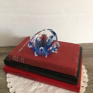 Vtg Chalet Glass Bonbonniere Glass Basket